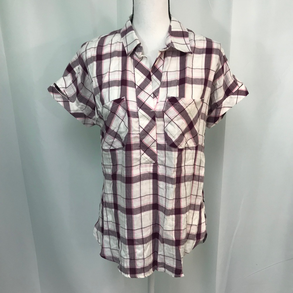William Rast Mulitcolored‎ Plaid Top NWT